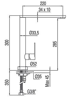 GRIFO MONOMANDO FREGADERO PARED ENKEL 11 CM ENKEL CAÑO ALTO TUBO -  Ahorracalor