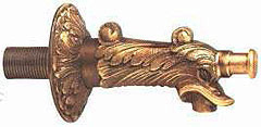 Grifo decorartivo con pulsador frontal en bronce